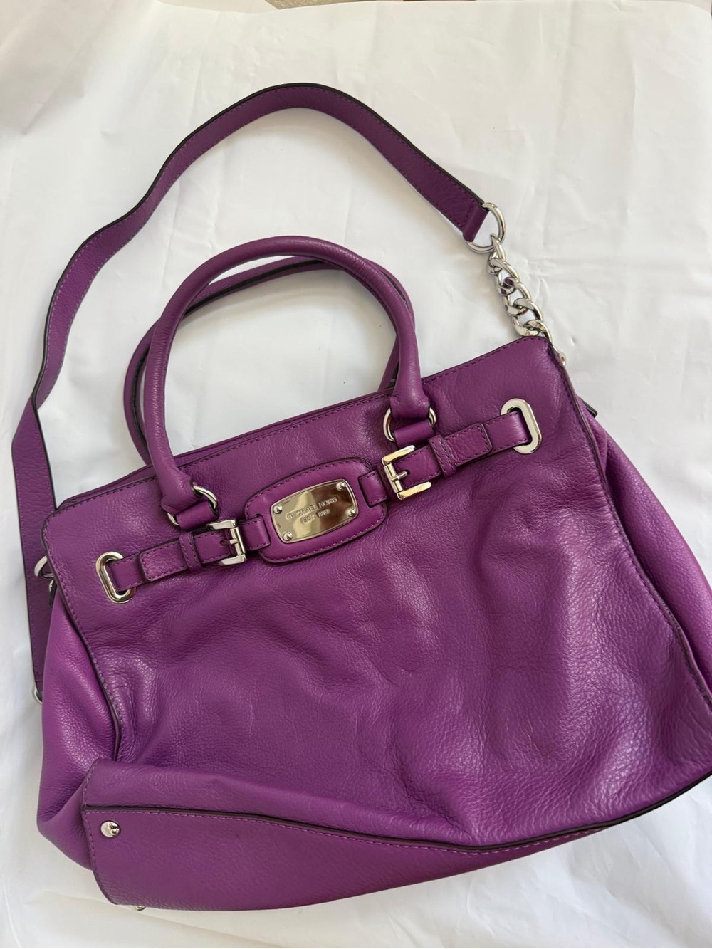 Michael Kors Purple Leather Shoulder Satchel